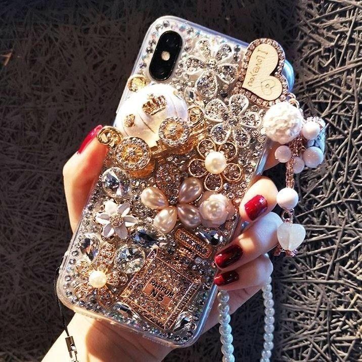 Royal Diamond & Pearl 3D Floral Bling Case