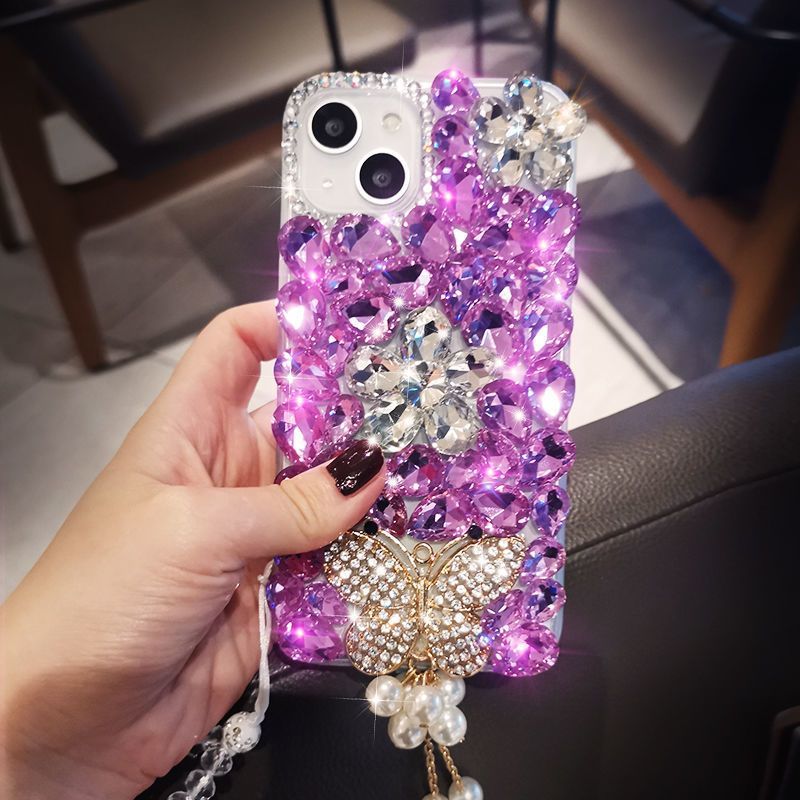 Sparkling Crystal Floral & Butterfly Luxury Case