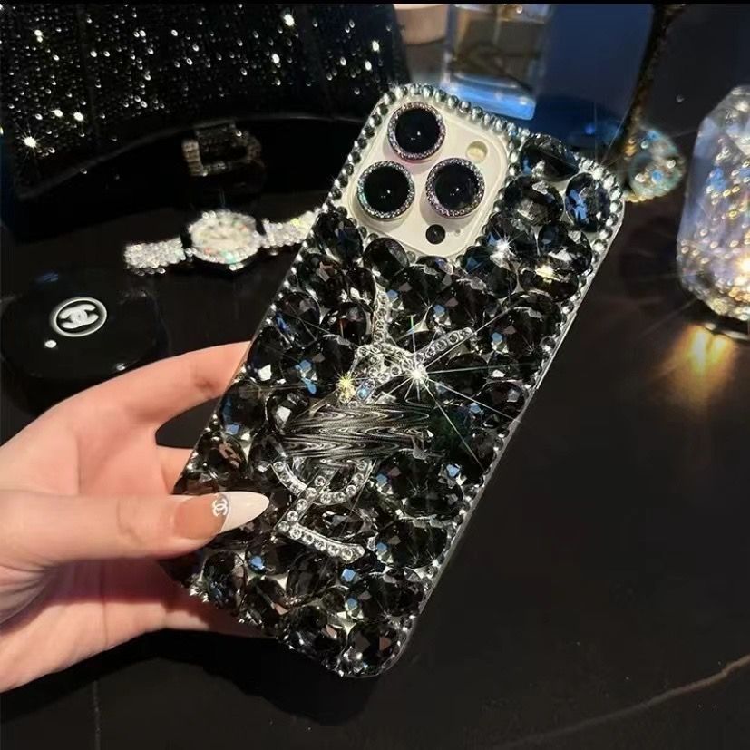 Luxury YSL-Inspired Crystal Rhinestone iPhone Case
