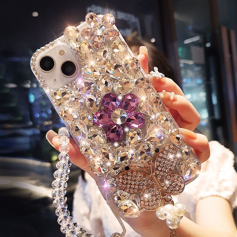 Sparkling Crystal Floral & Butterfly Luxury Case